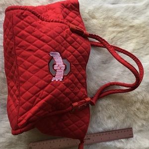 The Ohio State University quilted handbag.